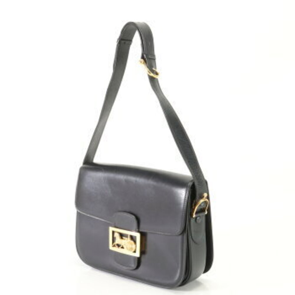 Celine Carriage Hardware Leather Shoulder Bag Tote Black EFV - Picture 2 of 14